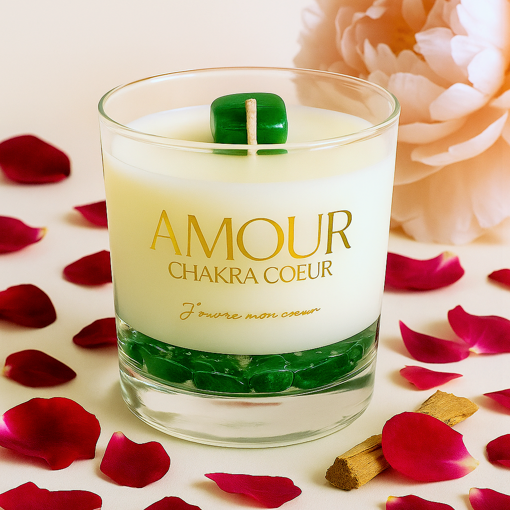 Bougie Amour - QR Code Audio méditation - Maison Bali