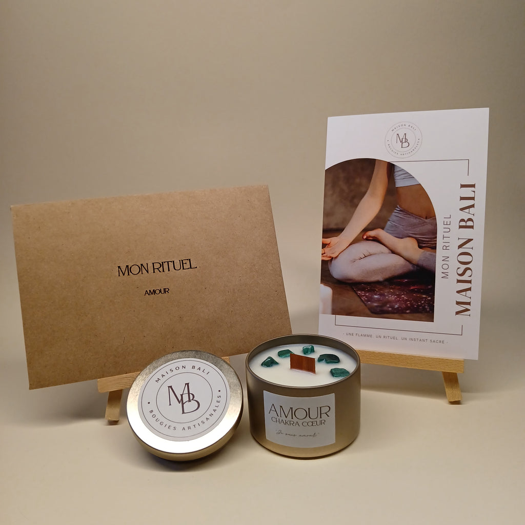 Bougie Amour - Collection Éveil - Chakra Cœur - Maison Bali