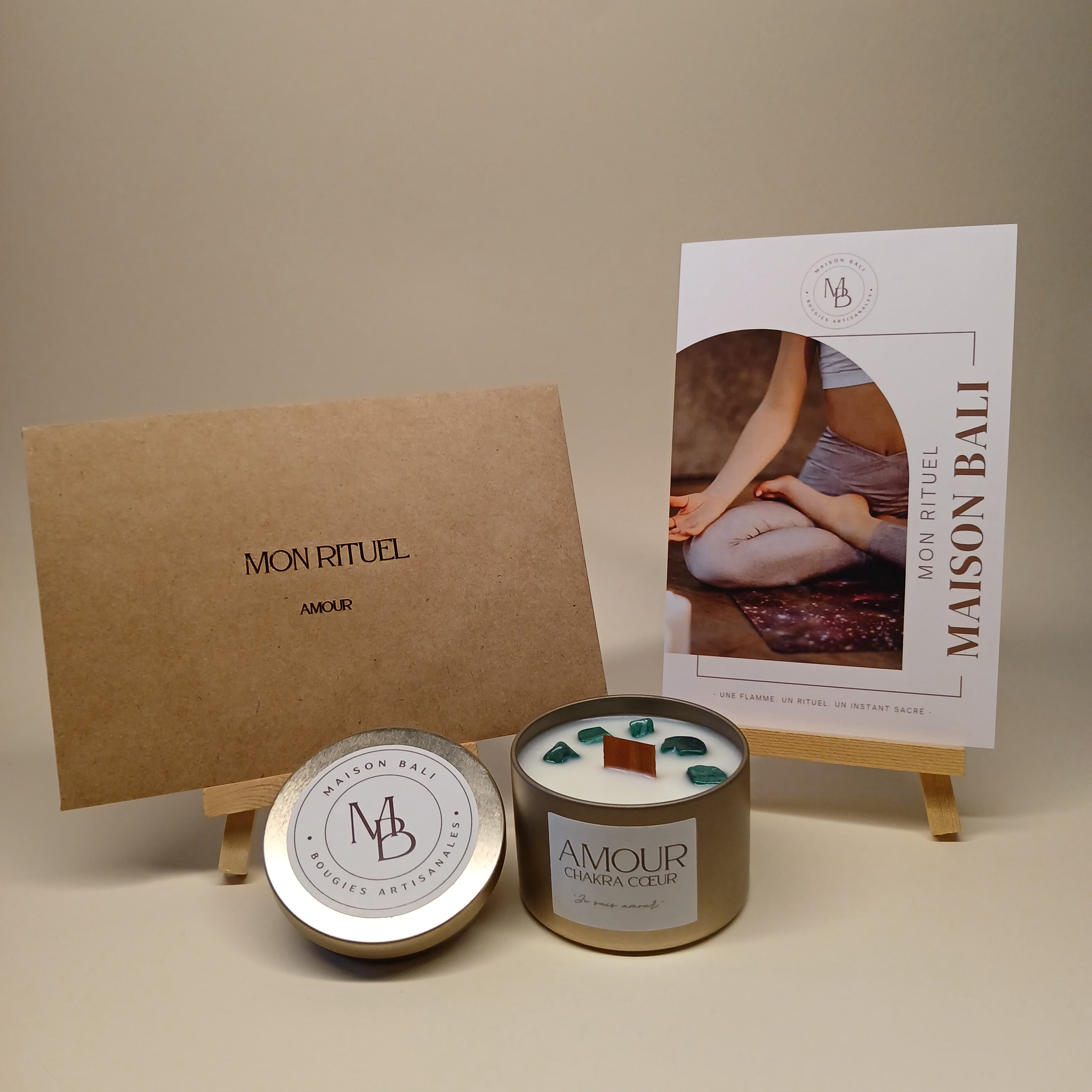 Bougie Amour - Collection Éveil - Chakra Cœur - Maison Bali