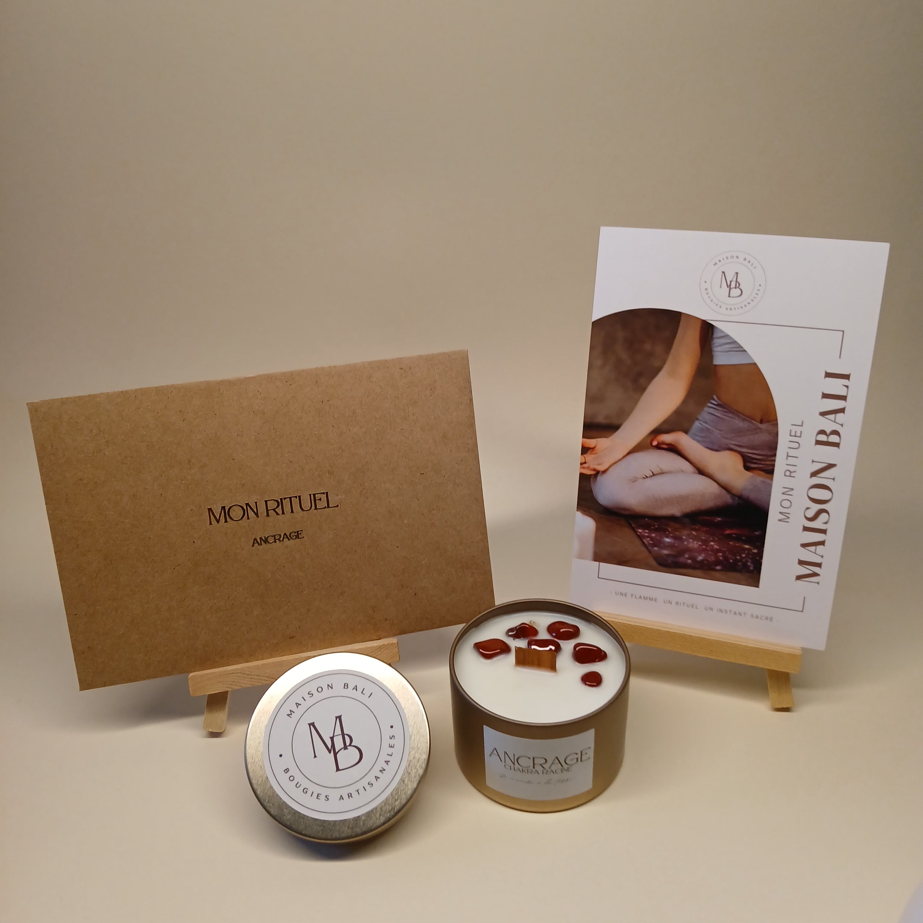 Bougie Ancrage - Collection Éveil - Chakra Racine - Maison Bali