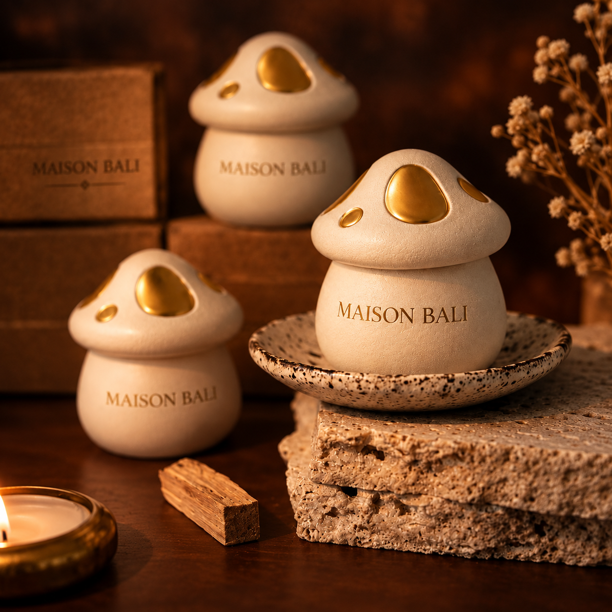 Bougie Champignon Enchanté - Maison Bali
