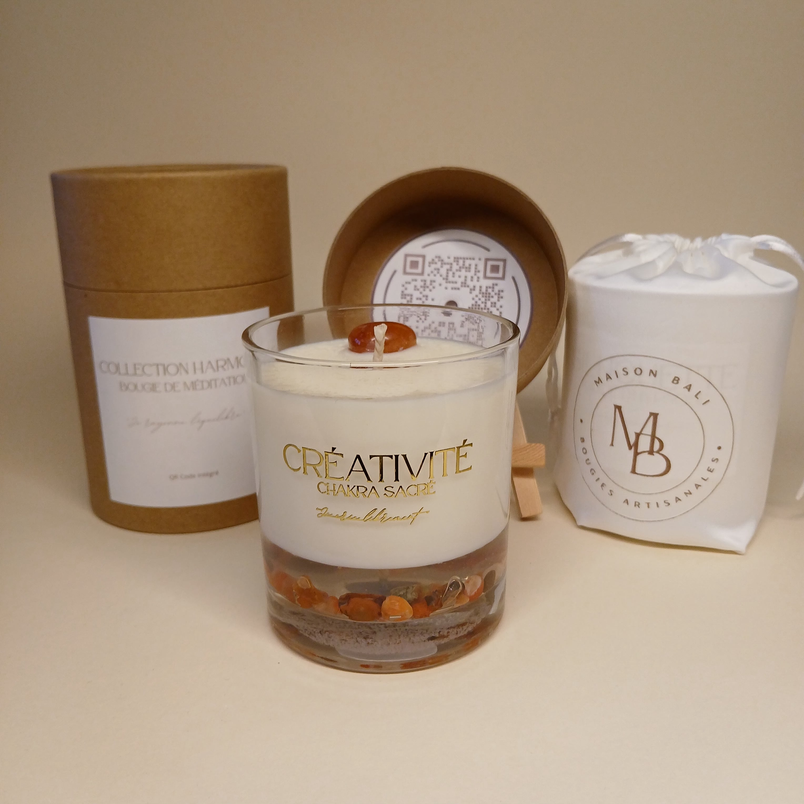 Bougie Créativité - QR Code Audio méditation - Maison Bali