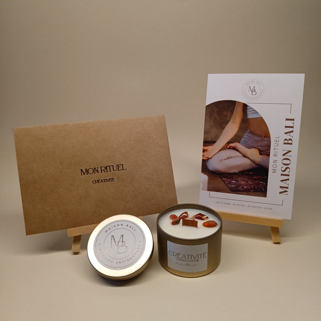 Bougie Créativité - Collection Éveil - Chakra Sacré - Maison Bali