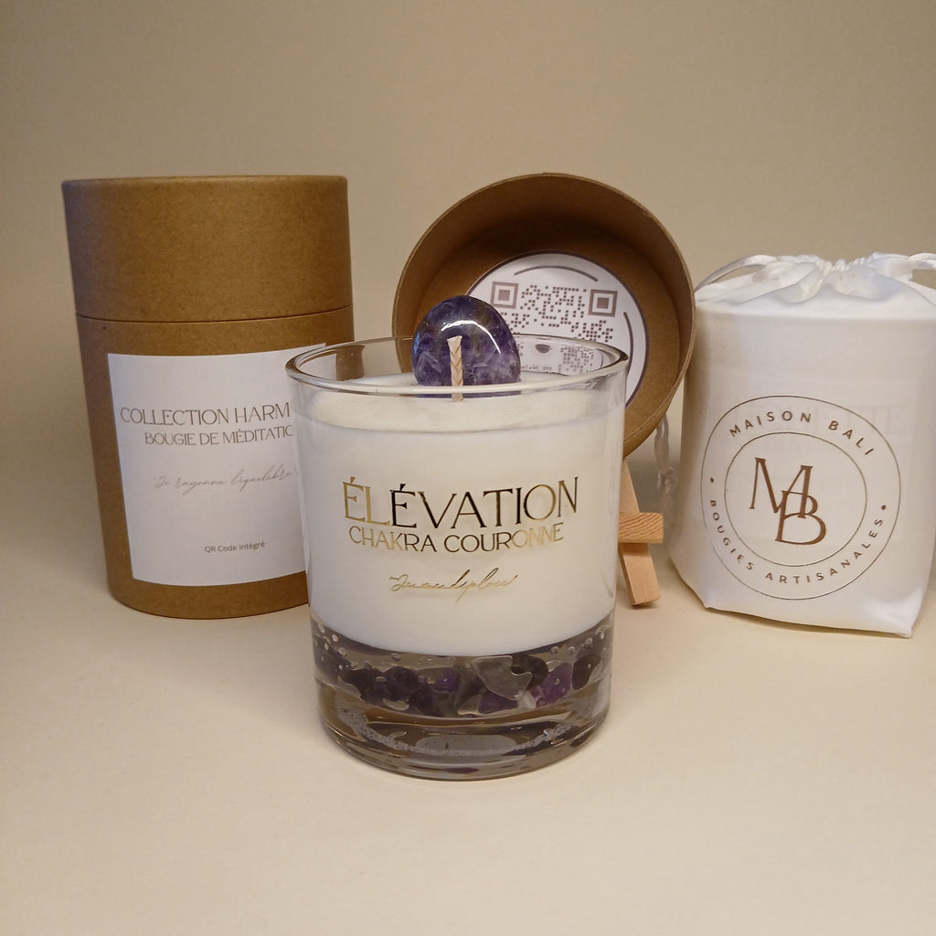 Bougie Élévation - QR Code Audio méditation - Maison Bali