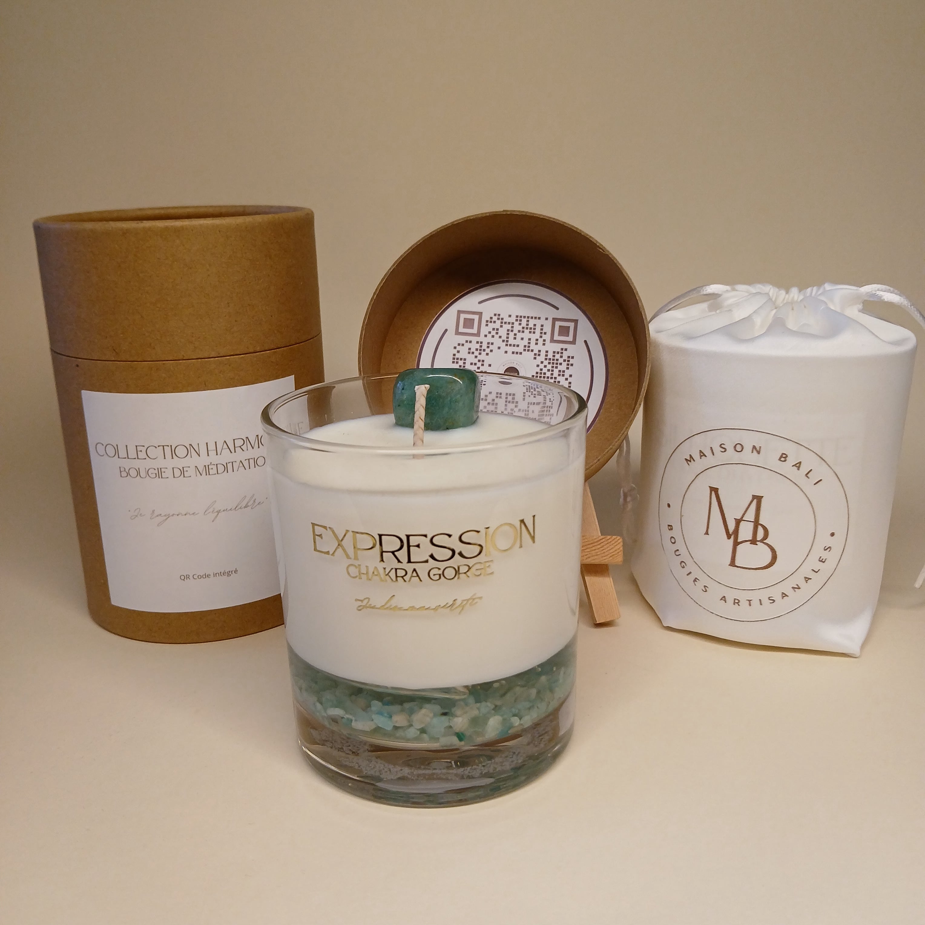 Bougie Expression - QR Code Audio méditation - Maison Bali