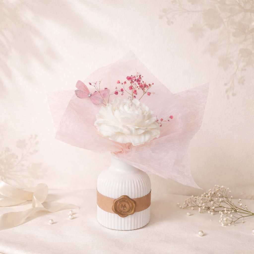 Bougie Rose Éternelle - Bonne Fête Maman