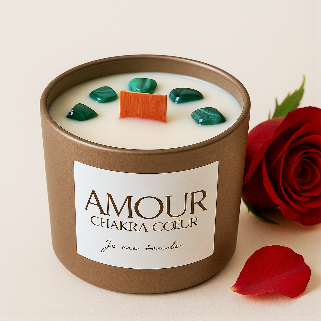 Bougie Amour - Collection Éveil - Chakra Cœur - Maison Bali