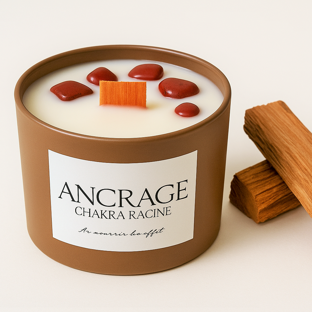 Bougie Ancrage - Collection Éveil - Chakra Racine - Maison Bali