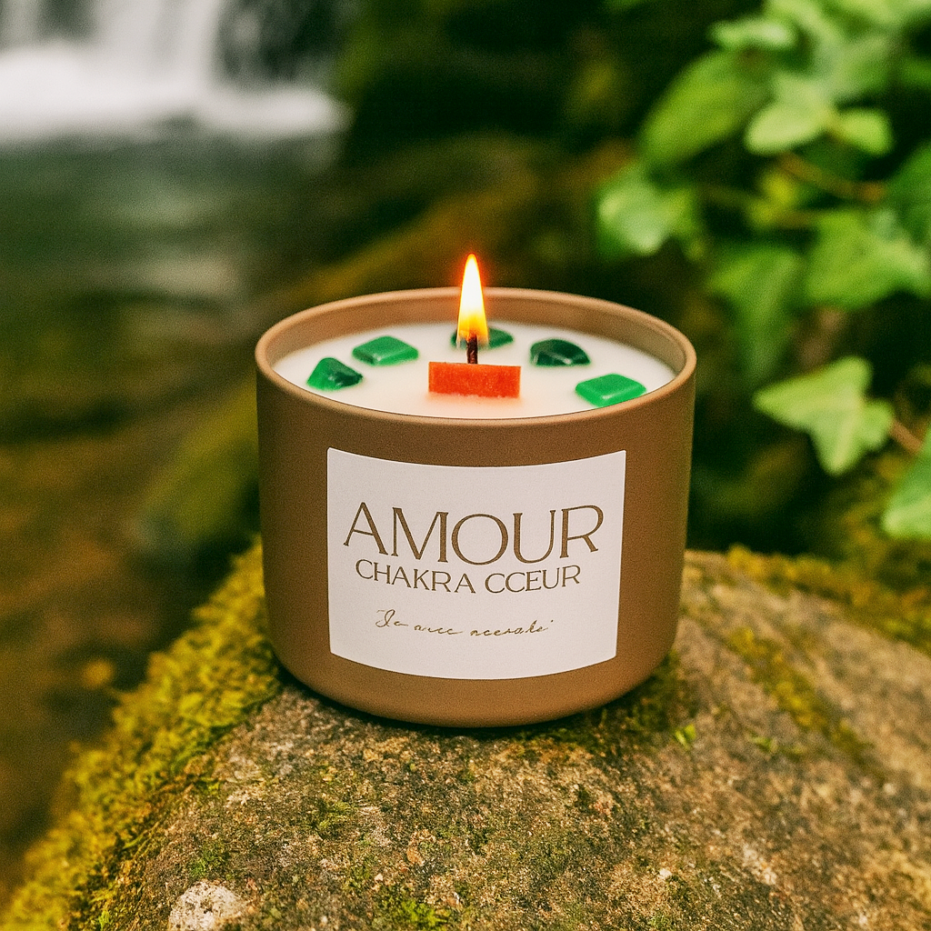 Bougie Amour - Collection Éveil - Chakra Cœur - Maison Bali
