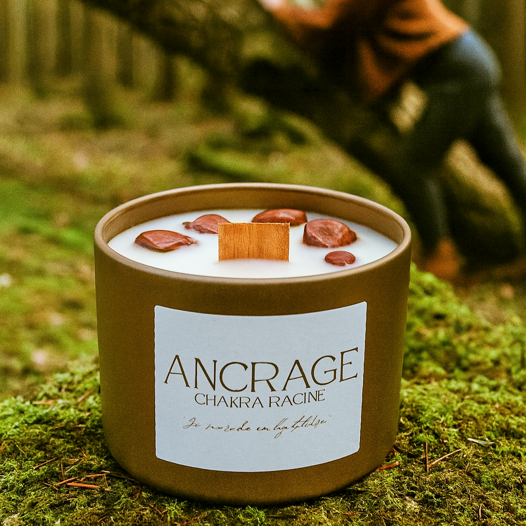 Bougie Ancrage - Collection Éveil - Chakra Racine - Maison Bali